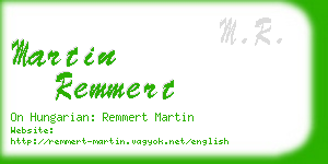 martin remmert business card